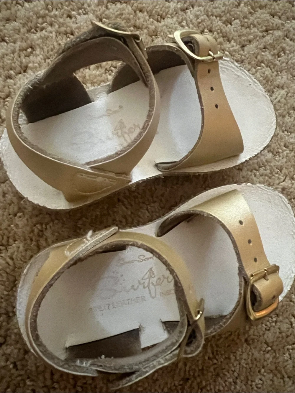 Sun San Children's Metallic Gold Buckle Sandals